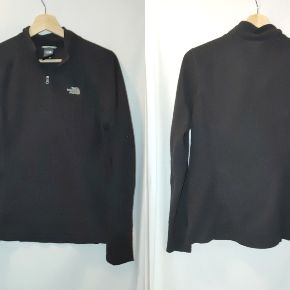 The North Face‎ Fleece Quarter Zip Pullover Black Medium M